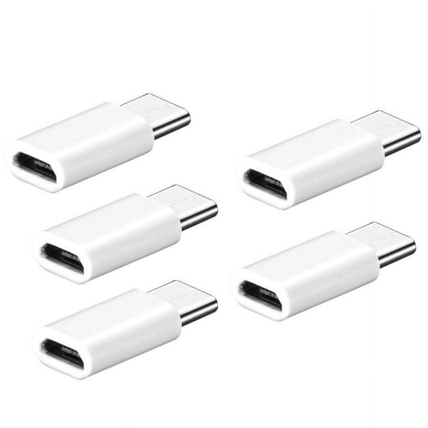Compatible con S8 a Micro 5Pack Cargador Galaxy USB-C Adaptador de datos Tipo C Cargador de teléfono USB