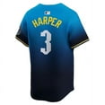 Philadelphia_Phillies #3 Bryce Harper Regatta Blue Jersey 2023-24 City
