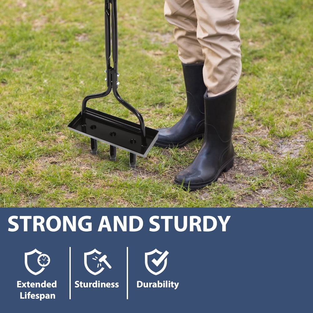 Lawn Aerator Coring Garden Tool with Soil Core Storage Tray