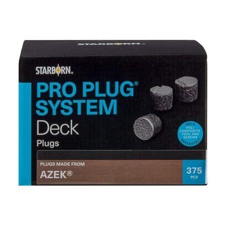 Pro Plug Fiches en PVC pour Terrasse en Acajou Azek, 375 Fiches pour 100 Pi2