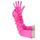 thumbnail image 5 of Guantes de satén extra largos para mujer Inspire Chic, de longitud de brazo, con dedos completos, guantes de noche de los años 20 para fiestas de baile, color rosa intenso, talla única, 5 of 6