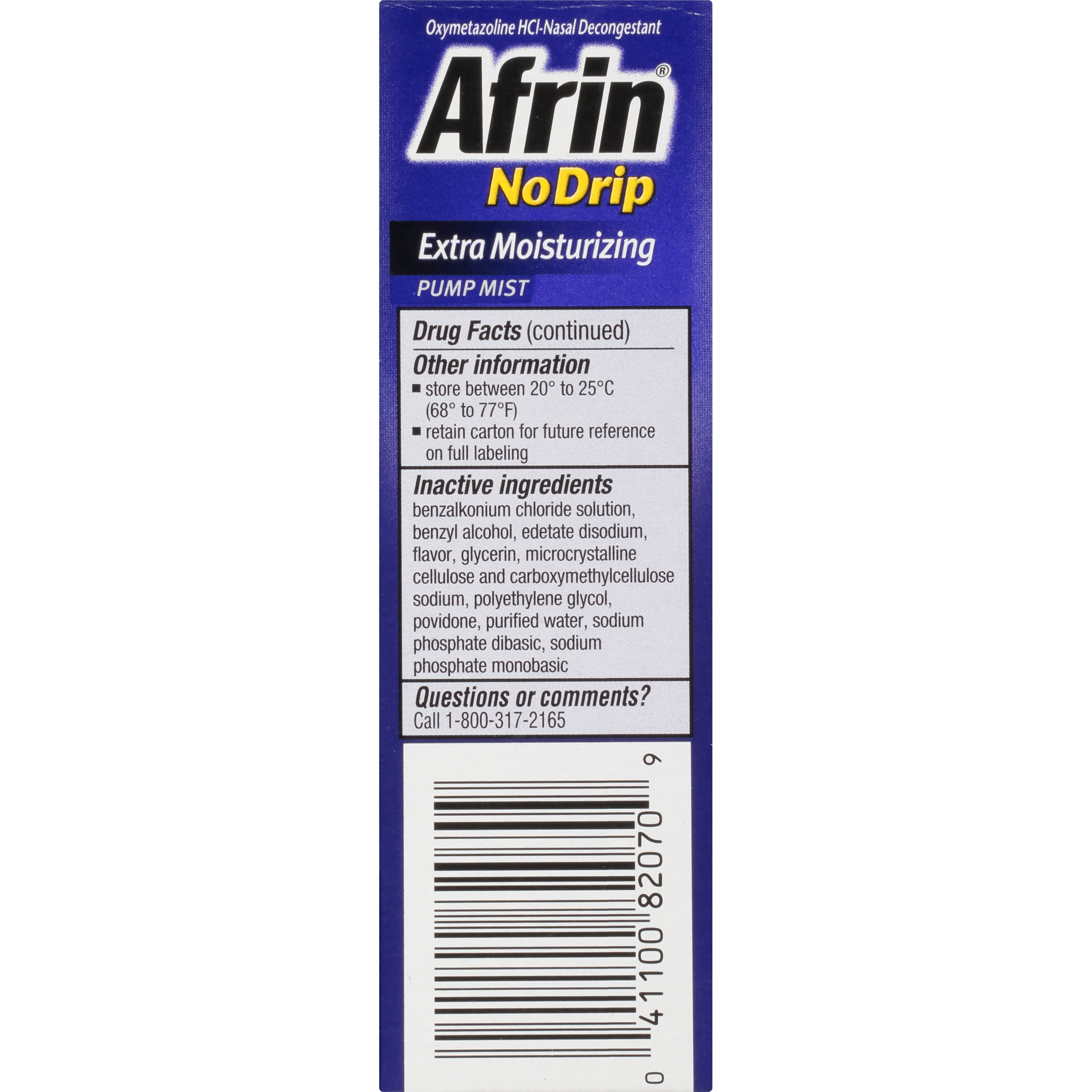 Afrin® No Drip Extra Moisturizing Nasal Decongestant Pump Mist 0.666 fl. oz. Box