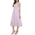 thumbnail image 4 of INSPIRE CHIC Women's Summer Smocked Midi Dress Sleeveless Tiered Ruffled Tulle Party Sundress XS Light Purple, 4 of 6