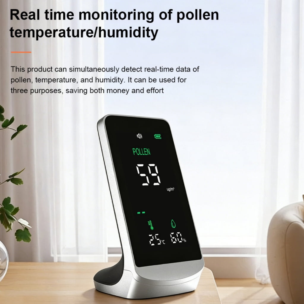 High Precisions Pollen Dust Monitor for Air Quality Analysis Featuring Temperature and Humidity Monitoring