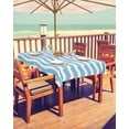 thumbnail image 2 of Outdoor Tablecloth with Umbrella Hole and Zipper 60 x 120 Inch Sky Blue Ripples Stripes Table Cover for Rectangular Tables Waterproof Tabletop Collection for Patio Garden Picnic Camping, 2 of 6
