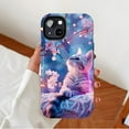 thumbnail image 2 of Glowing Cherry Blossom Cat Phone Case for Cat Lovers, Cute Feline Art with Dreamy Glow, Compatible with iPhone 11/12/13/14/15/16 (Pro Max/Plus), 2 of 9