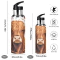 thumbnail image 2 of Highland Cow Hearts and Flowers Valentine Sports Bottle with Straw Stainless Steel Water Jug Portable Thermal Cup Leak-proof 1000ML, 2 of 9