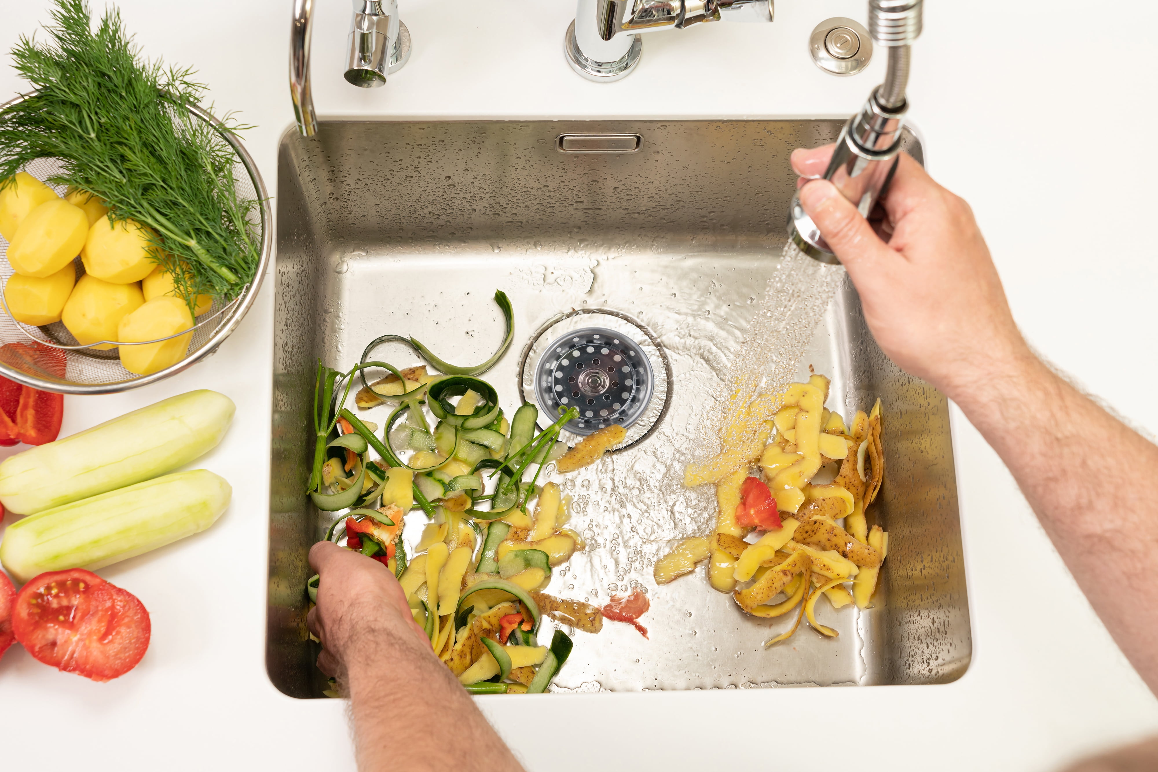 (3 pack) Mainstays Stainless Steel Deluxe Kitchen Sink Strainer Silver for 3.5" Drains