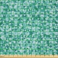 thumbnail image 2 of Ambesonne Geometric Fabric by the Yard Microfiber, Triangle Mosaic Shape, 3 Yards, Teal Green, 2 of 2
