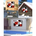 thumbnail image 2 of Outdoor TV Cover 60 to 65 Inch Weatherproof, Red Grey Color Block Waterproof TV Screen Protector for Outside Decor with Zipper and Pocket 58"L x 37"H , Abstract Modern Geometric Black White, 2 of 7