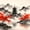 Red Cream 04, variant on Homewish Japanese Landscape Twin Comforter Sets,Sunset Ink Painting Bedding Set,Red Cream,Light Gray Reversible,2pcs,1 Comforter and 1 Pillowcase