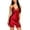 Red, variant on Chroia Women's Floral Lace Nightgown - Sexy Side Split, V-Neck Babydoll, Spaghetti Strap Chemise