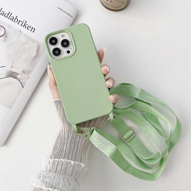 Funda de silicona con cordón ancho para el cuello para iPhone 13