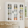 thumbnail image 6 of Blotout 78.7"Tall Kitchen Pantry Cabinet with 3 Glass Doors, Display Storage Cabinet Bookcase with 3 Drawers with Shelves, Freestanding Storage Cabinet Suitable for Home, Office, Living Room, 6 of 7