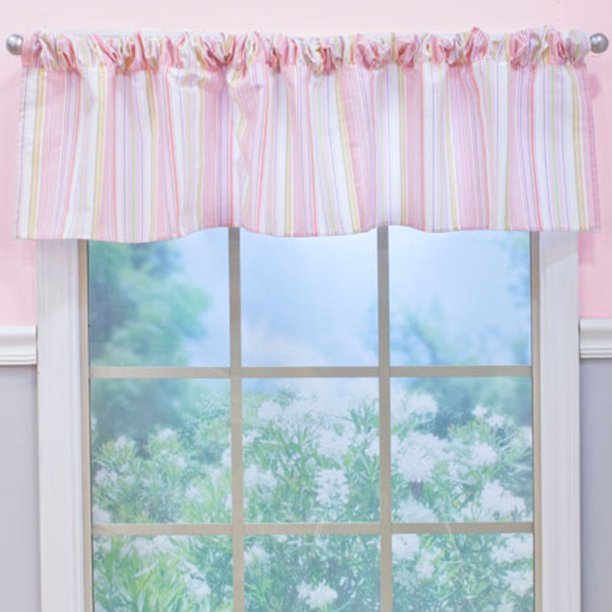 Pink Stripe Window Valance