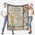 thumbnail image 2 of LHSHID Personalized Love Saying Message Text Blanket to My Daughter from Mom and Dad Not Always Eye to Eye but Always Heart to Heart Blanket Bed Throws, 2 of 5