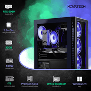 Novatech Titan Pro - Prebuilt Gaming PC Desktop Computer - RTX 5060 - Ryzen 5 - 4.2GHz - 16GB RAM - 1TB M.2 SSD WiFi/BT, Win 11 - Gaming Computer Tower - Pre Built PC Gaming -