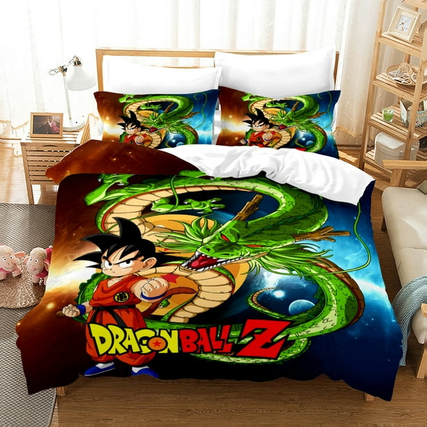Anime Dragon Ball Z Bedding Bed Set 3Piece Comfy Action Figures Goku