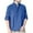 Blue, variant on SwiftWear Mens Long Sleeve Cotton Shirts Band Collar Button Henley Shirt Casual Solid Color Tops with Pocket Blue XXL