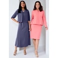 thumbnail image 2 of Jessica London Women's Plus Size Collarless Peplum Skirt Suit, 2 of 2