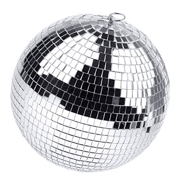 New Arrivals Silver Mirror Disco Ball with Hanging Ring for Light Party (8 Inches)