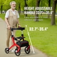 thumbnail image 2 of KFFKFF Collapsible Rollator Walker for Elderly and Adults, Aluminum Lightweight Frame with Seating, Height-Adjustable Handles, Includes Large Storage Pouch, Supports up to 300LBS, 2 of 9