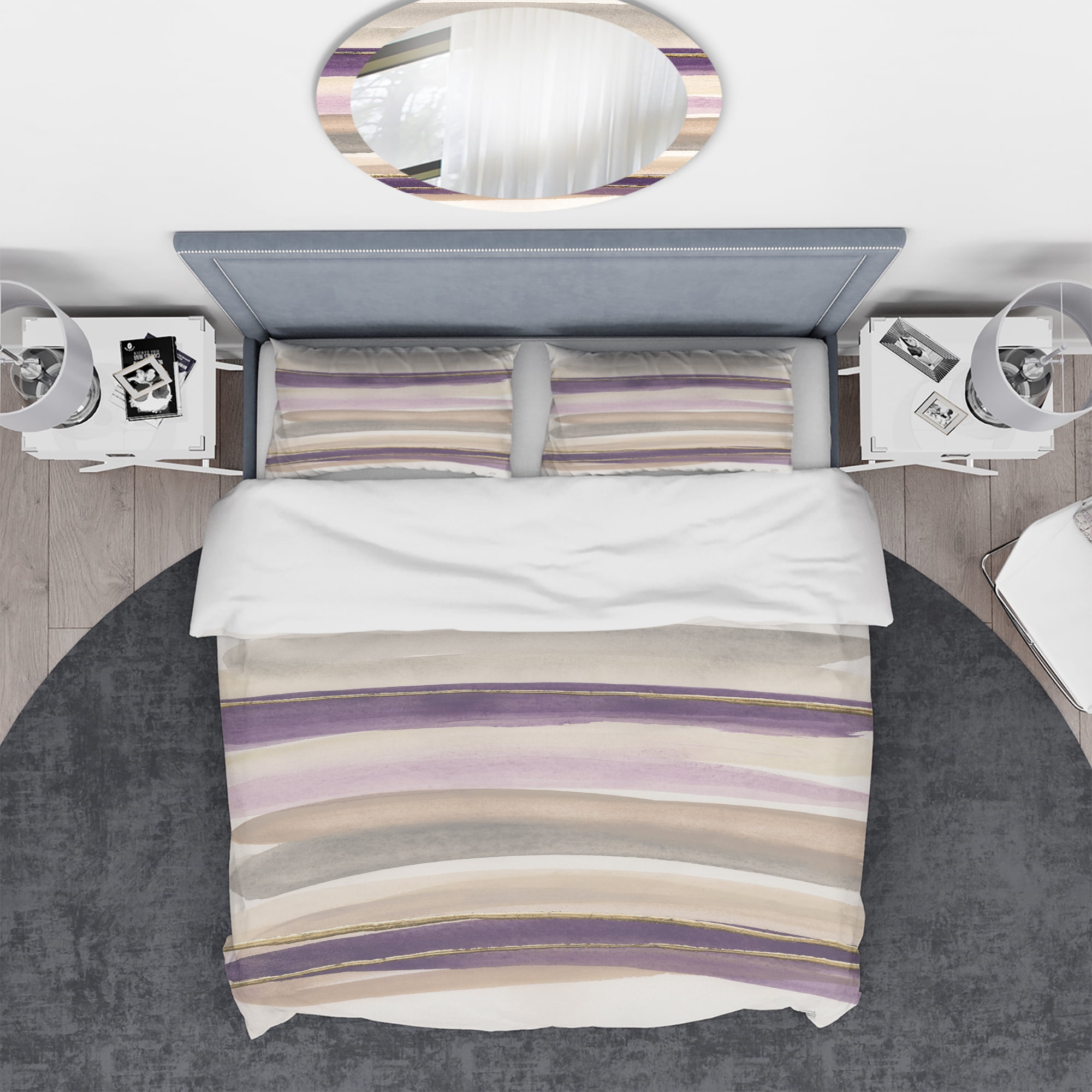 Designart 'Shape of Glam Purple' Geometric Duvet Cover Set