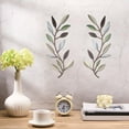 thumbnail image 6 of NAISHIER 2 Pieces Metal Tree Leaf Wall Decor, Vine Olive Branch Leaf Wall Art Wrought Iron Scroll Above The Bed, Living Room, Outdoor Decoration, 6 of 6