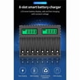 thumbnail image 2 of 3X Cargador de Batería Pantalla LCD Cargadores Inteligentes Inteligentes de 8 Ranuras para Baterías Recargables AA / AAA NiCd NiMh AA AAA Cargador, 2 of 5