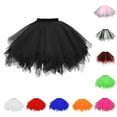 thumbnail image 6 of Mdesiwst Women Skirt A-line Big Swing Scattered Hem Multi-layered Candy Color High Elastic Waist Fluffy Gauze Dancing Performance Short Pleated Skirt, 6 of 6
