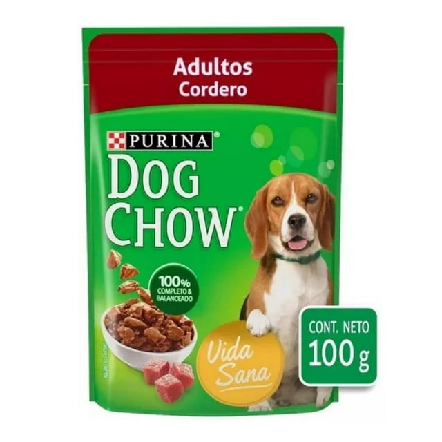 Caja con 20 Sobres Dog Chow Adulto Cordero Pouch 100g