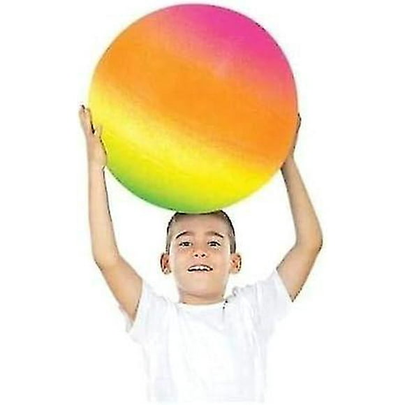 Xlarge Jumbo 9" Neon Rainbow Rubber Playground Play Beach Sport Ball Football