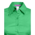 thumbnail image 4 of J. METHOD Women's Tailored Button Down Shirt Cuffed Short Sleeve Stretch Collar Office Work Formal Casual Basic Blouse Top NEWT06 Lime S, 4 of 5