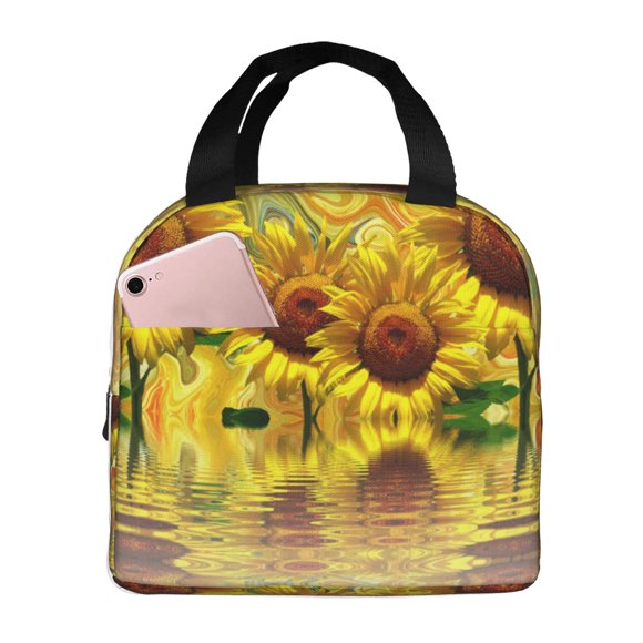 Sunflower Summer Insulated Lunch Bag for Women Men , Reusable Cute Lunch Bags for Picnic School Work Office Flora Bloom Plant-UUMC16
