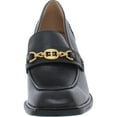 thumbnail image 3 of Sam Edelman Quincy Black Squared Toe Stacked High Heel Slip On Fashion Loafers (Black Multi, 8.5), 3 of 3