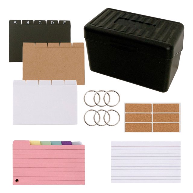 KAKOWELY index card storage Desktop Index Cards With Lines And Storage Box Set Ideal Note Organization And Data Storage Ideal For Teachers And Office Use4.92"X2.76"X0.04"