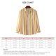 thumbnail image 5 of Camisa a rayas para hombre, manga larga, cuello vuelto, blusa holgada con botones para uso diario y trabajo, 5 of 5