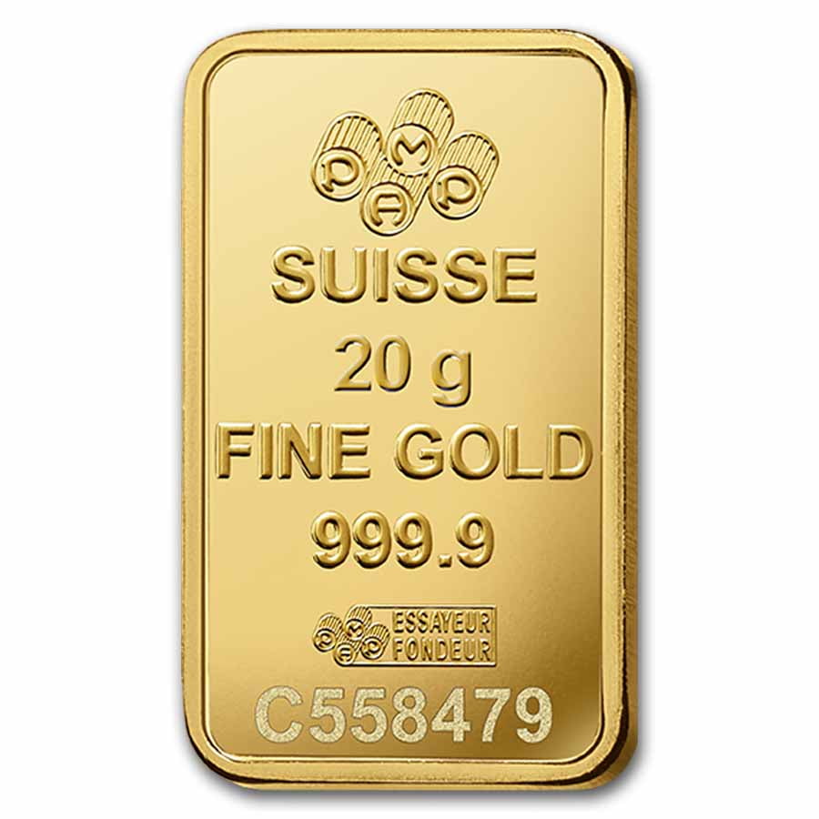 PAMP 20g Gold Bar - Fortuna Veriscan with Assay Certificate, .9999