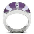 thumbnail image 3 of Womens Rings High polished (no plating) Stainless Steel Ring with Top Grade Crystal in Sea Blue TK262, 3 of 4