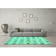 thumbnail image 3 of Ahgly Company Machine Washable Indoor Rectangle Solid Turquoise Blue Modern Area Rugs, 5' x 7', 3 of 4