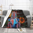 thumbnail image 2 of XMXT Throw Blanket, Retro Sunflower Dinosaur Pattern Machine Washable Blankets for Sofa, 60 x 50 inches Multicolor, 2 of 9