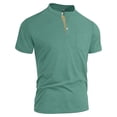 thumbnail image 5 of Henley Shirts for Men Crewneck Short Sleeve Button Down Shirt with Pocket Lightweight Casual Basic Blouses Going Out Tops 2026 Summer Beach Vacation Outfits, 5 of 8
