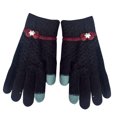 thumbnail image 1 of Guantes térmicos de invierno para mujer, guantes tejidos con dedos completos, cálidos, resistentes al viento, para exteriores, color negro, 1 of 2