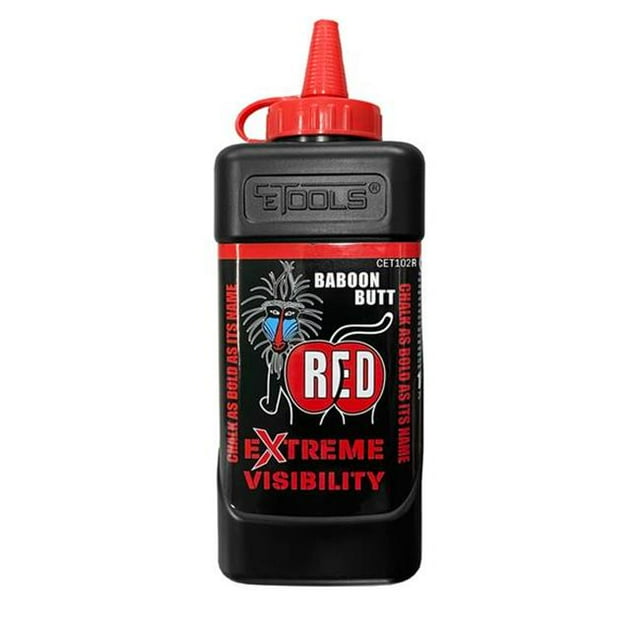 CE Tools 2008398 10 oz Semi-Permanent Extreme Visibility Chalk Powder, Red