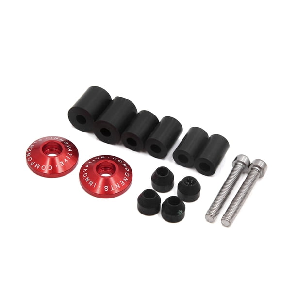 Par 7/8" Tapón de Manillar de Moto Rojo Aluminio Universal Extremo de Barra de Agarre