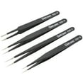 thumbnail image 2 of Delcast TZ-8X ESD Safe Anti-Static Stainless Steel Tweezers Set for Electronics, Jewelry, Crafts, 8 Piece, 2 of 5