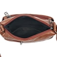 thumbnail image 2 of Bandolera vintage de piel suave para mujer, color marrón, 2 of 2