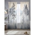 thumbnail image 2 of Watercolor Forest Sheer Curtains 84 Inch Length 2 Panels Set, Vintage Mountain Branches Tree Voile Window Treatment Rod Pocket Curtains Sheers Drapes for Bedroom/Living Room/Kitchen 52"x84"x2, 2 of 7