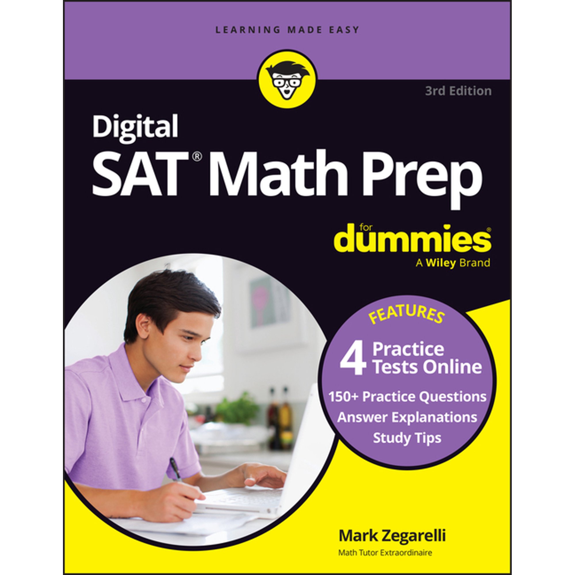 Digital SAT Math Prep for Dummies: Book + 4 Practice Tests Online, Updated for the New Digital Format, (Paperback)