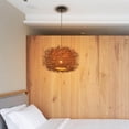 thumbnail image 4 of Weave Rattan Ceiling Pendant Light Fixtures Bird light fixture shade Nest Chandeliers Coffee, 4 of 9